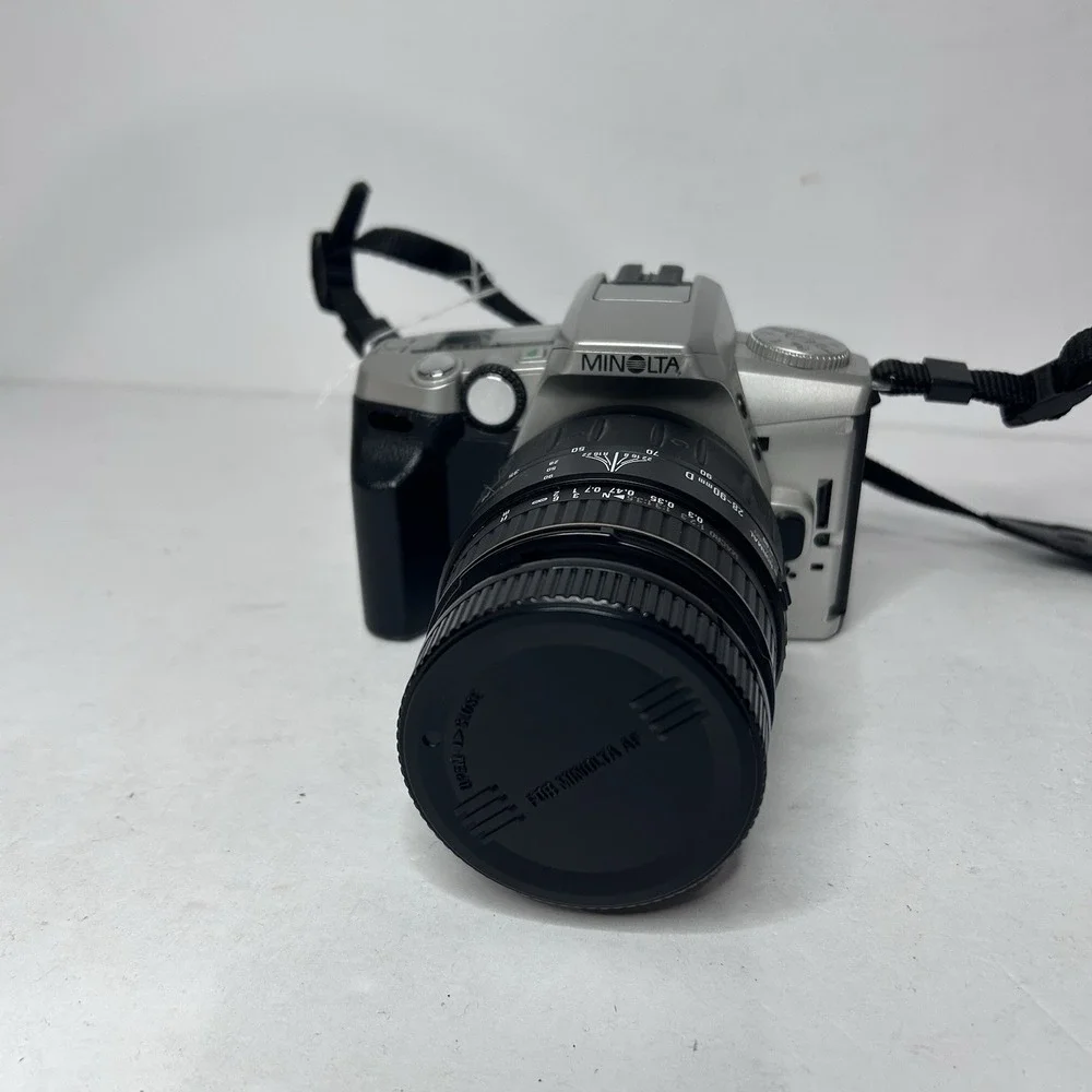 Vtg Minolta Maxxum 3 SLR 35MM Film Camera Kit AF Zoom Lens Bag For Parts Read